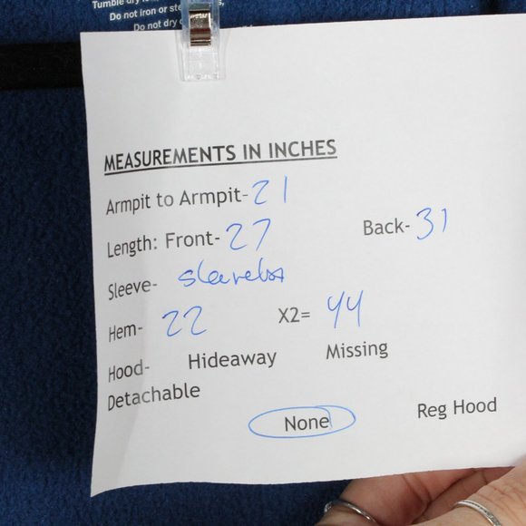 LL Bean Blue Polyester Zip-up Sweater Fleece Vest Size L Tall - Picture 9 of 9